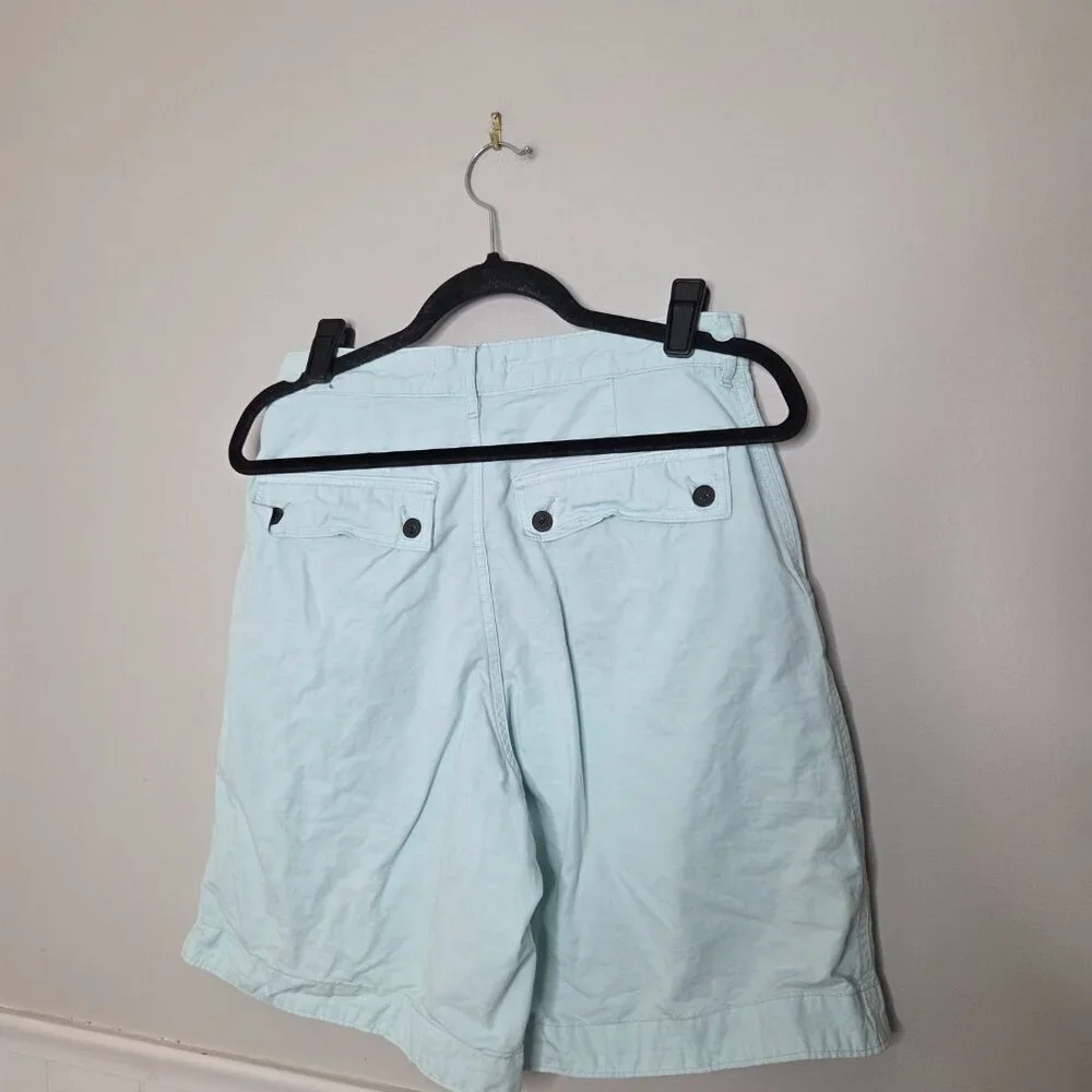 EVERLANE Blue Hight Waist Pleated Tourist Shorts